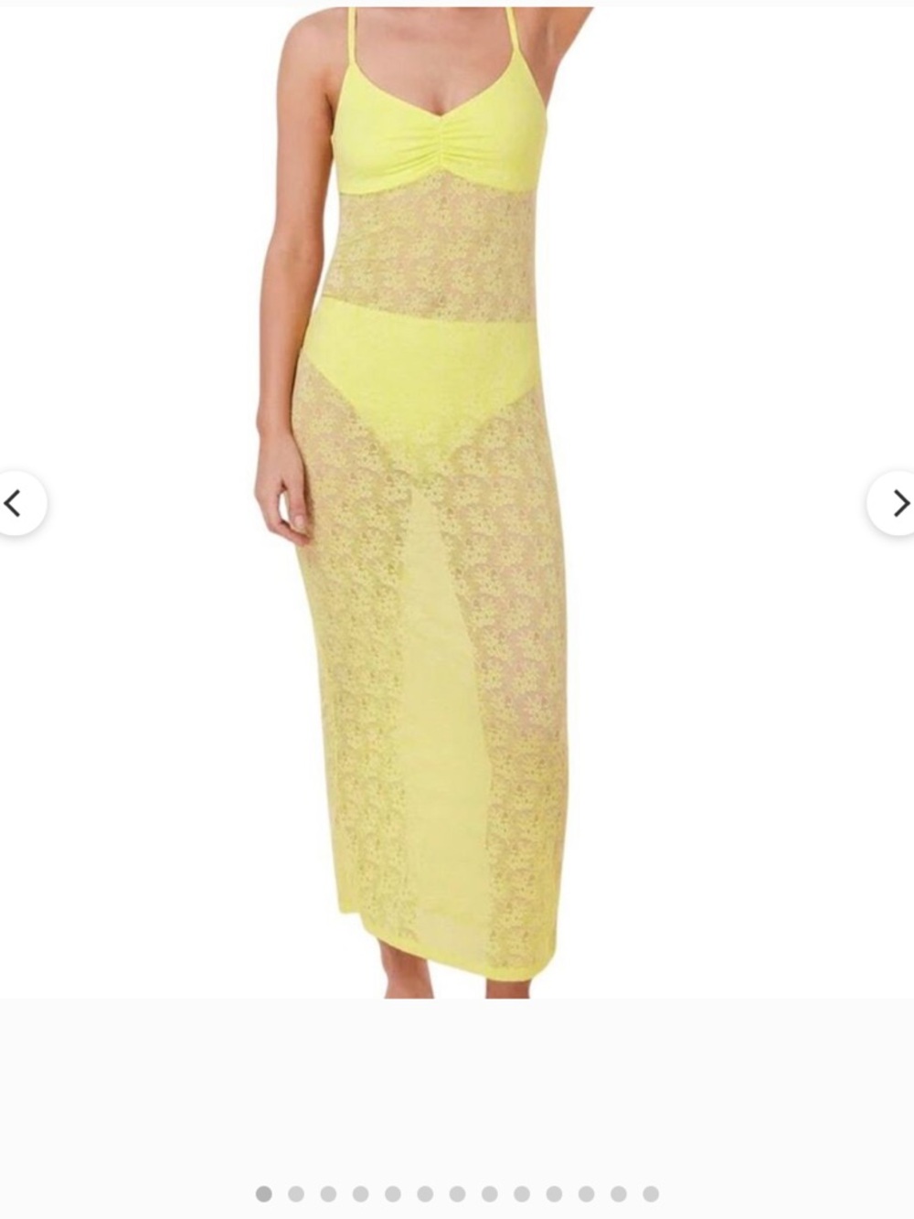 NWT Andie Nadi Dress Sheer Lace Slip Dress in Lemon Yellow